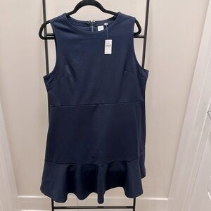 Navy Gap Flare Mini Dress